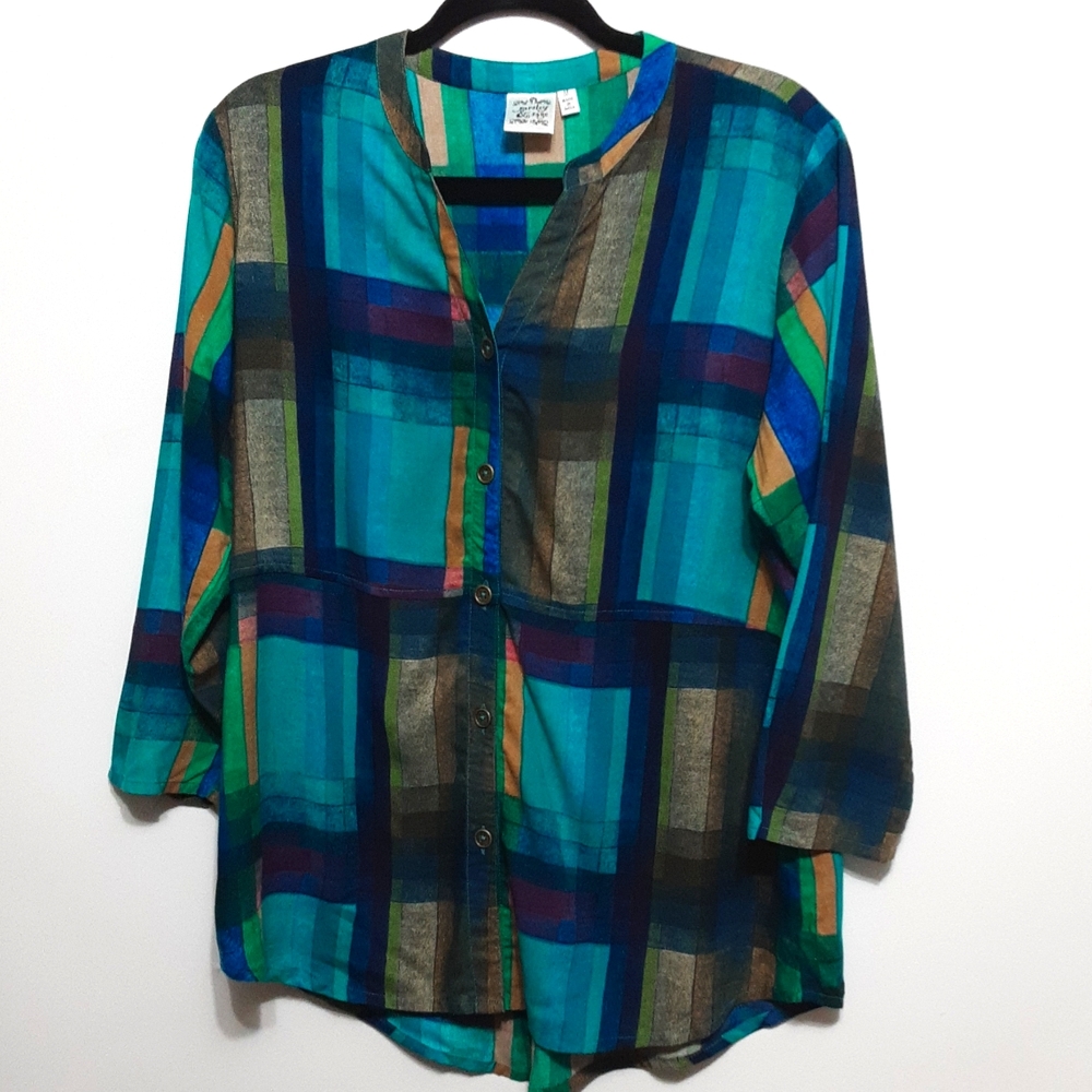 Parsley & Sage Multicolored Button Down Tunic/Top - image 1